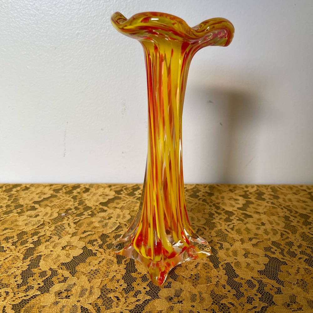 Vibrant Swirled Glass Vase